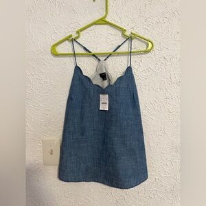 J.Crew Tank Top NWT Size 2 Navy Blue 100% Cotton